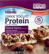 Milleville Greek Yogurt 10g Protein Chewy Bars (Mixed Berry)