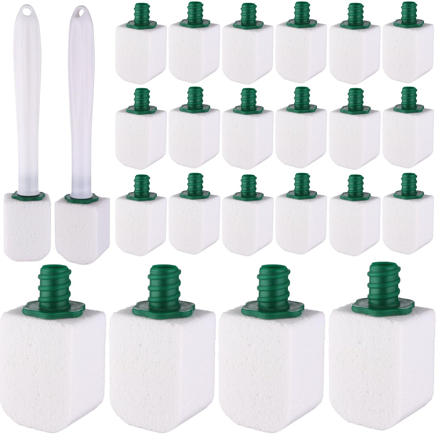 Mkhaslri 26 Pcs Toilet Pumice Stone with Long Handle Toilet Bowl Cleaner Brush Wand Refills Pumice Stone Block Deep Cleaning Remover Tool for Pool