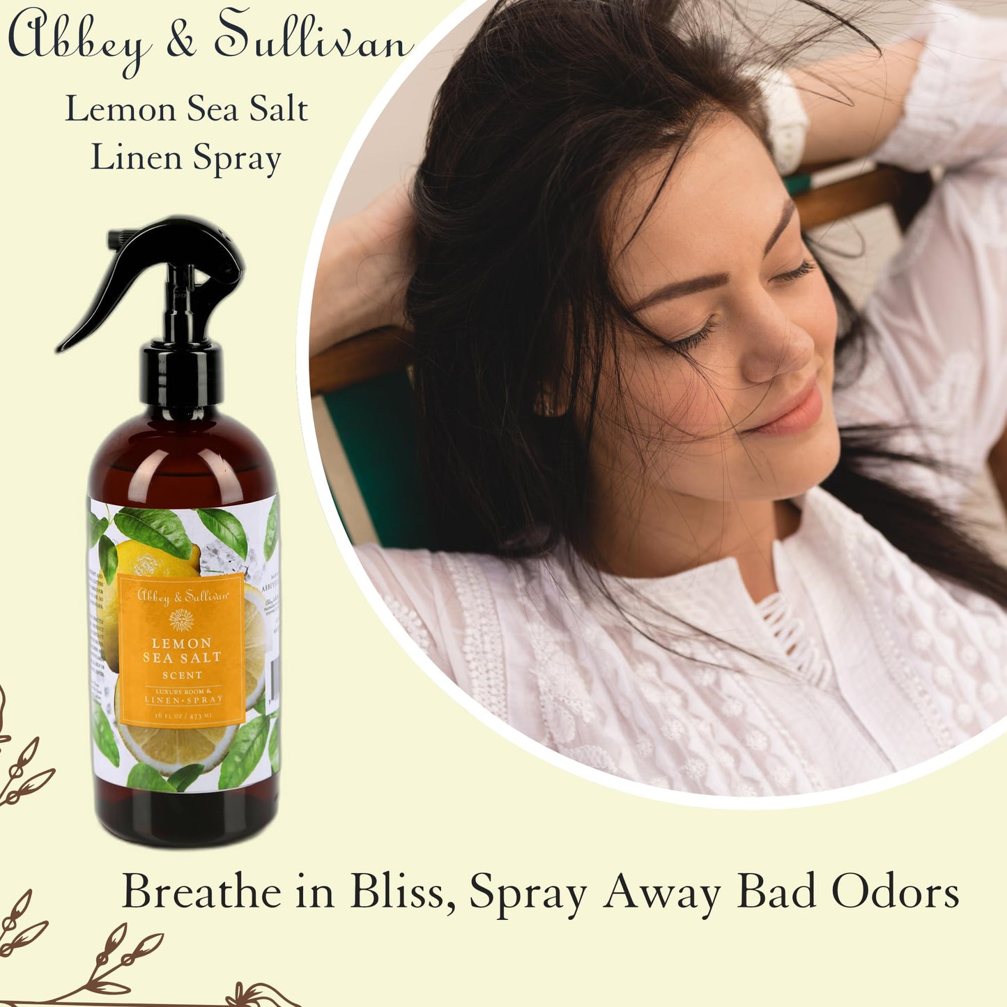 Abbey & Sullivan Linen Spray, Lemon Sea Salt, 16 oz