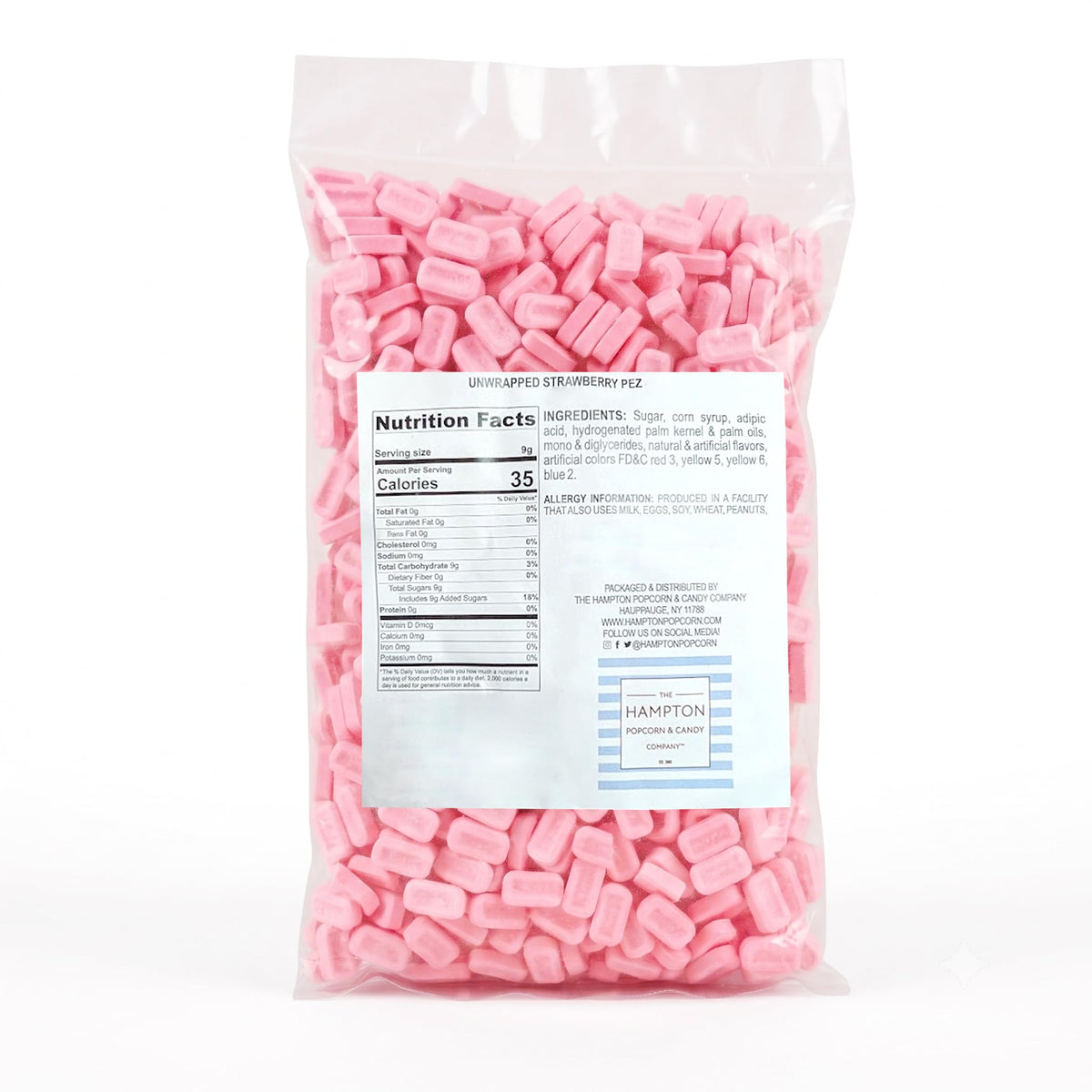 Strawberry Candy Refill Pack Unwrapped Bulk Bag, 1 Pound Bulk Bag, Pink Candy