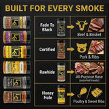 LC BBQ Ultimate Seasoning and Rub Bundle, 6 Pack Variety Set - Rawhide, Last Call, Honey Hole, Texas Hill Country, Fade To Black, Certified
