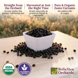 Bella Viva Dried Zante Currants, 2.5 lb - California Sun-Dried Organic Currants for Baking & Snacking - No Sugar Added, No Sulfites, No Oil - USDA