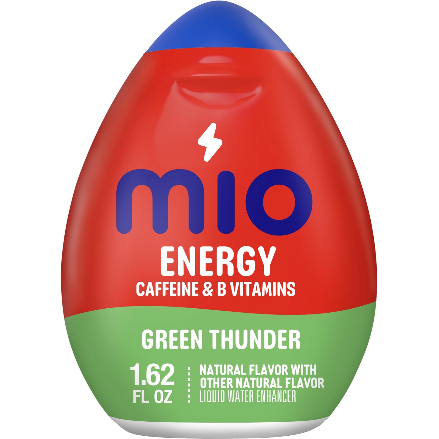 MiO Energy Liquid Water Enhancer for Caffeine, Vitamins and Sugar Free Hydration Drink Mixing, Naturally Flavored Water Drops, Green Thunder, 1.62