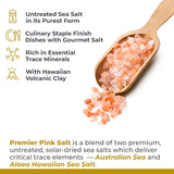 Premier Research Labs Pink Salt - Hawaiian Red Alaea Sea Salt Blend for Food, Cooking, and Eating - Flaky, Unrefined, and Additive-Free, 12 oz (Pack