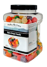 Spice Drops Candy By 2 lbs. in Reusable Container - Assorted Gum drops candy - flavors of cinnamon, clove, anise, spearmint, root beer (sassafras)