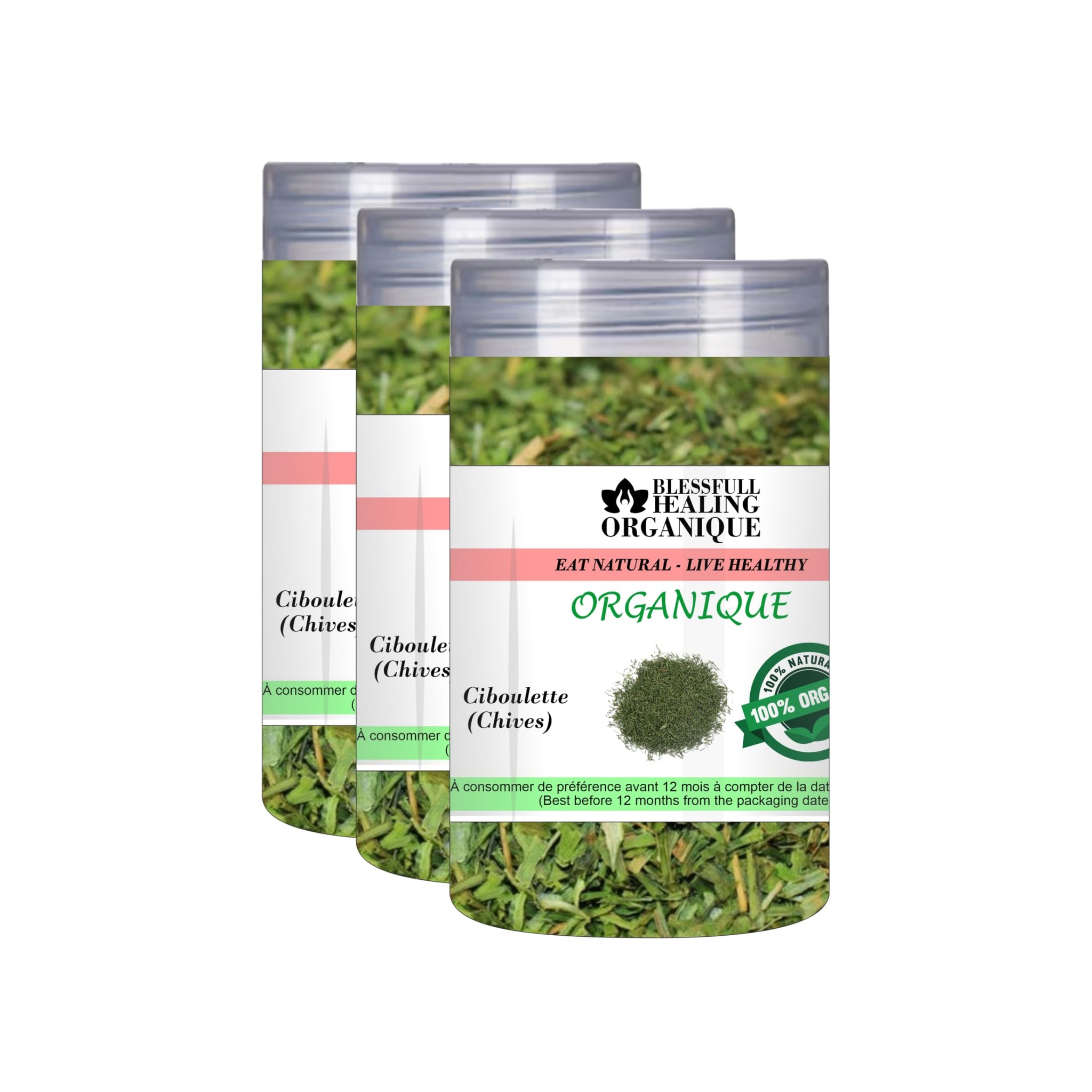 Blessfull Healing Organic Chives 100 Gram (3.52 oz) Each (Pack Of 3) = 300 Grams, Vegan