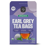 FGO Organic Earl Grey Black Tea, 100 Count, Eco-Conscious Tea Bags, Resealable Bag, Packaging May Vary (Pack of 1)