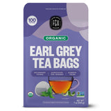 FGO Organic Earl Grey Black Tea, 100 Count, Eco-Conscious Tea Bags, Resealable Bag, Packaging May Vary (Pack of 1)