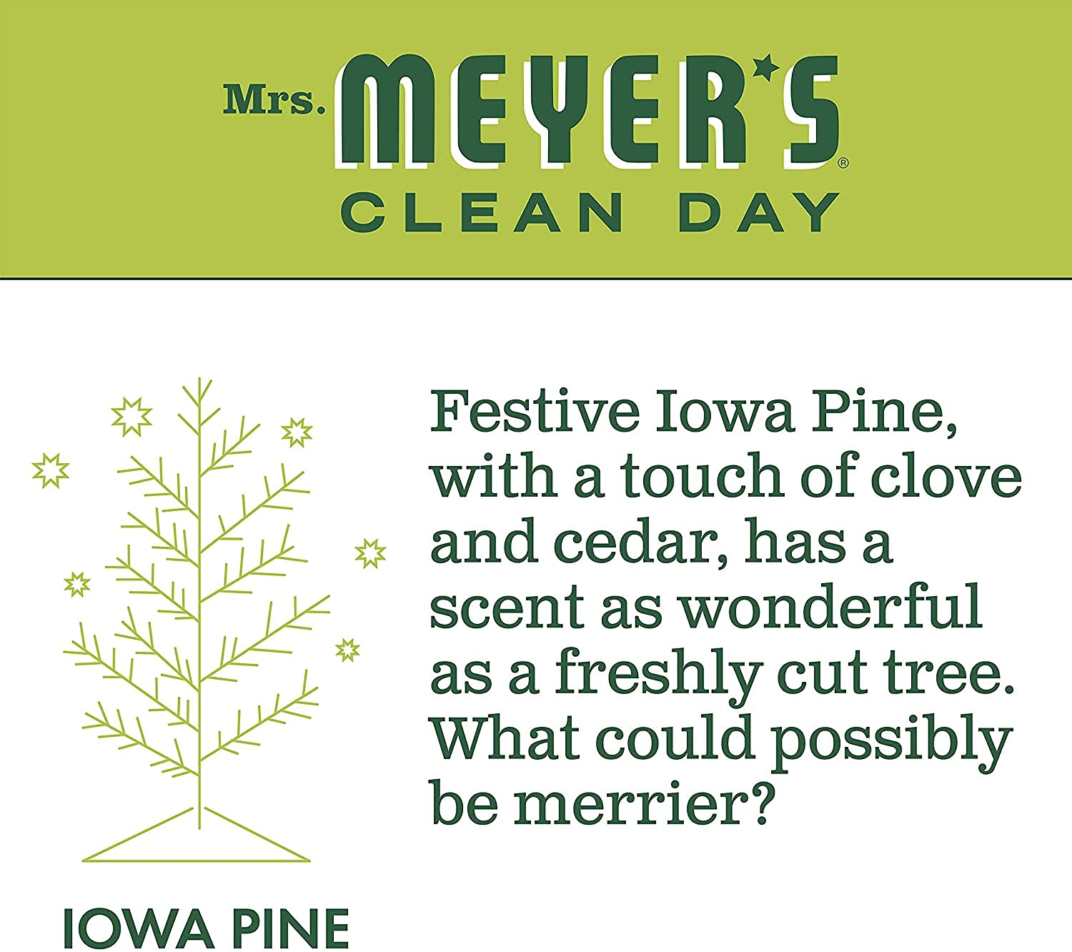 Mrs. MEYER'S Multi Surface Spray Cleaner ? Iowa Pine ? 16 fl oz (Pack of 12)