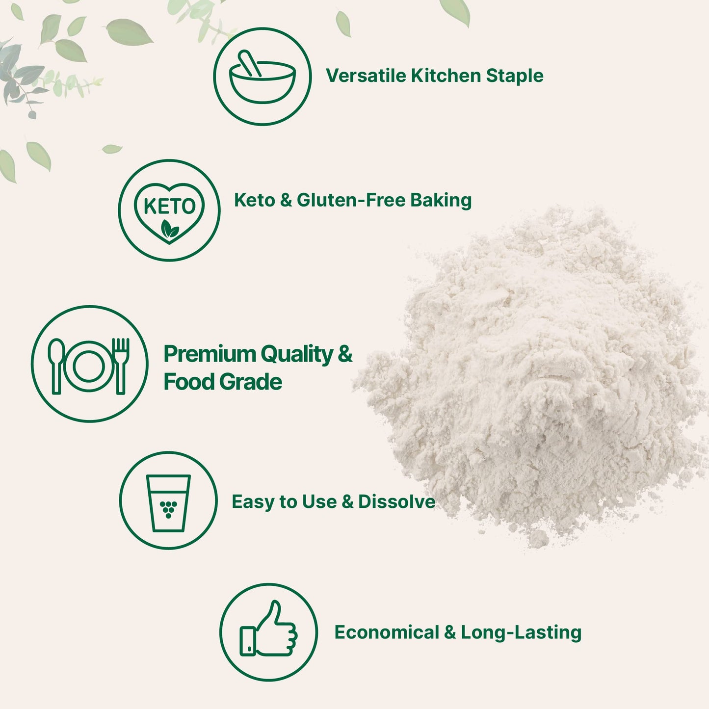 Micro Ingredients Xanthan Gum Powder 2lb (32oz) Premium Quality for Keto & Gluten-Free Baking Unflavored Thickening Agent for Cooking Non-GMO Vegan