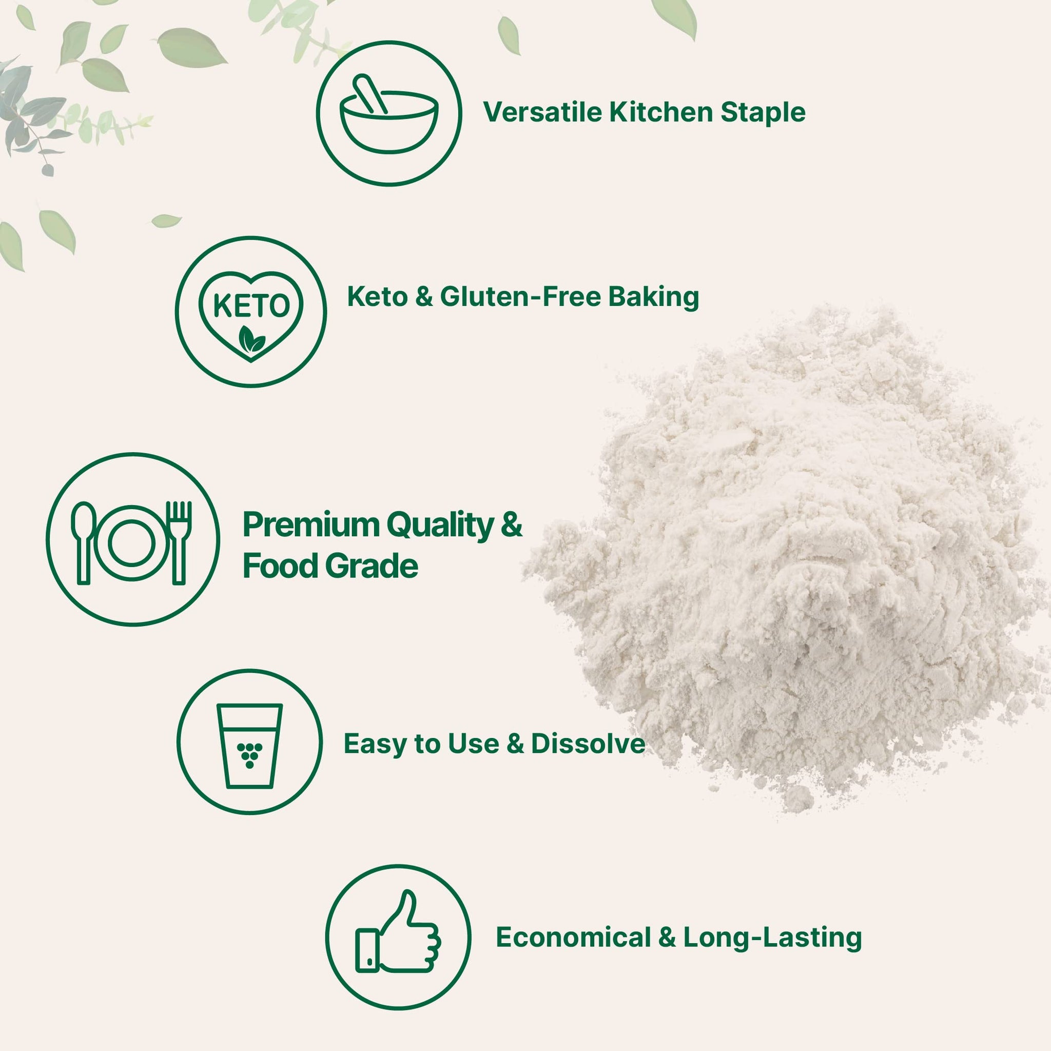Micro Ingredients Xanthan Gum Powder 2lb (32oz) Premium Quality for Keto & Gluten-Free Baking Unflavored Thickening Agent for Cooking Non-GMO Vegan