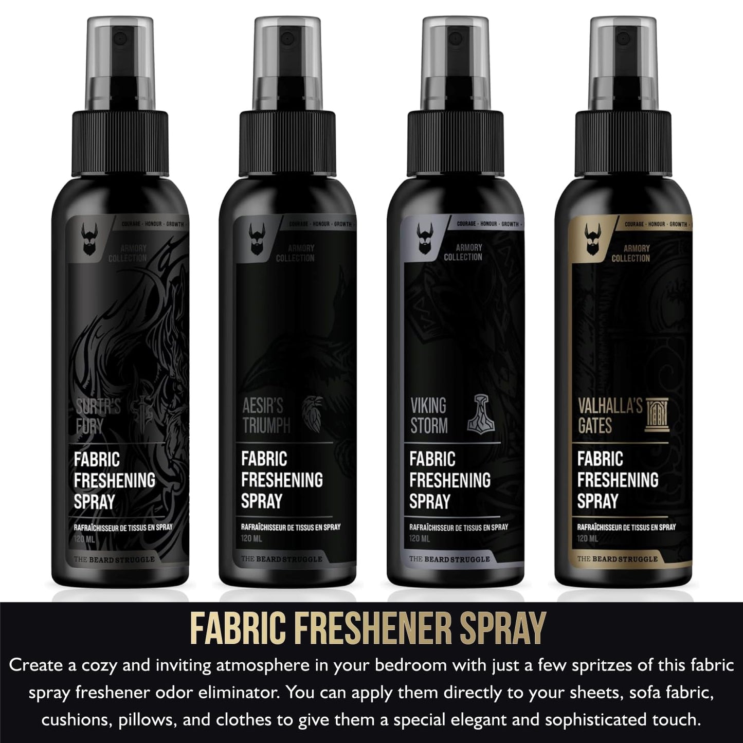 Fabric Freshener Spray by The Beard Struggle - Linen Spray Freshener for Cloths, Bed & Room Air Freshener - Odor Eliminator with Luxury Fragrance