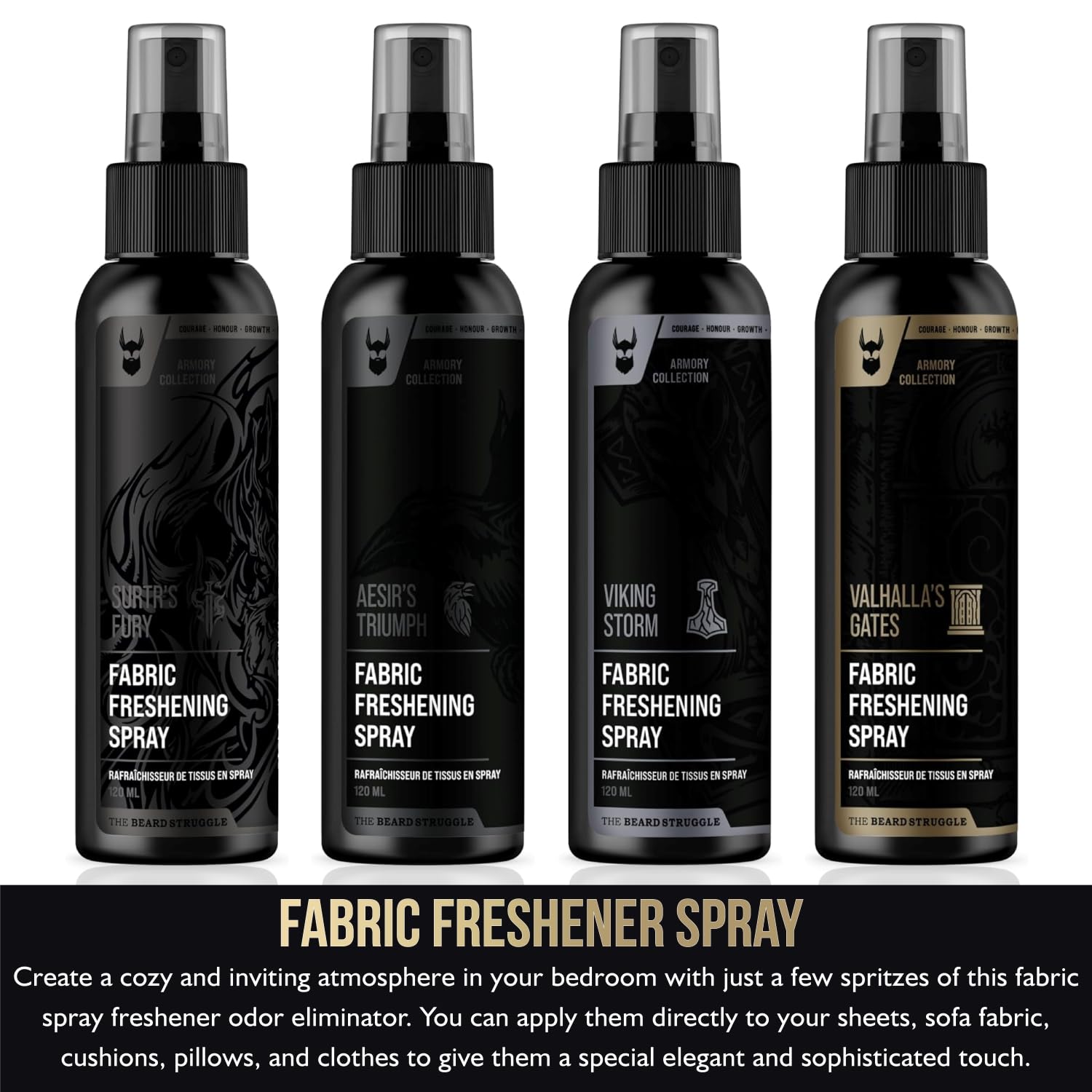 Fabric Freshener Spray by The Beard Struggle - Linen Spray Freshener for Cloths, Bed & Room Air Freshener - Odor Eliminator with Luxury Fragrance