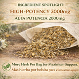 Hierba del Sapo Mexican Herbal Tea - 24 Premium Tea Bags (2000mg per Bag) - Authentic 100% Natural Mexican Thistle (Eryngium heterophyllum)