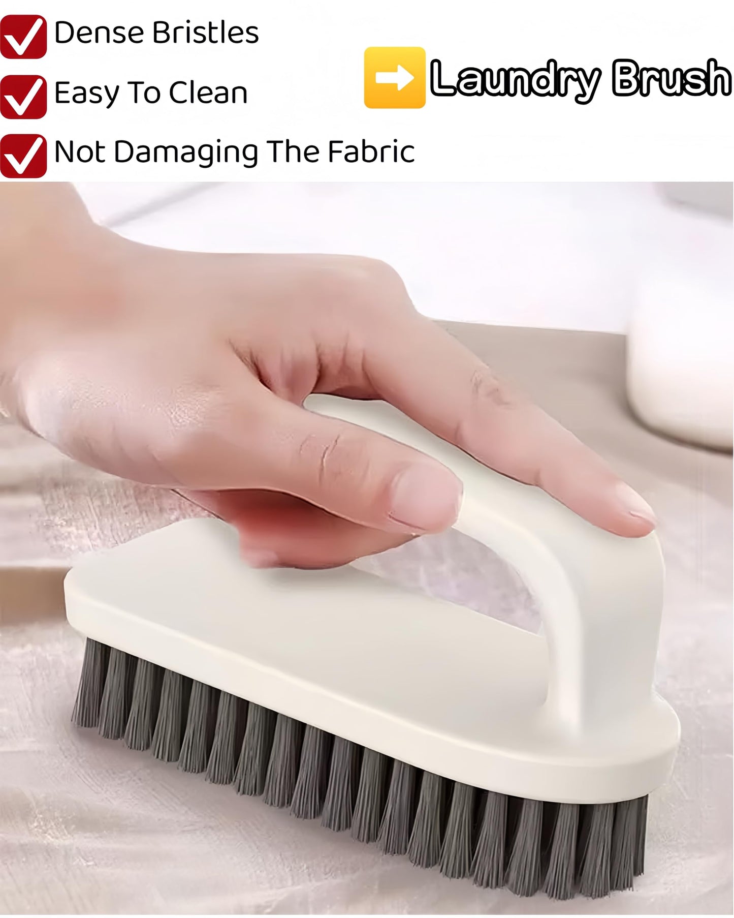 2 Pack Scrub Brush Laundry Cleaning Brush Soft Bristle Household Cleaning Brushes Carpet Brush Upholstery Brush Small Scrubbing Brush Stain Remover