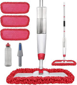 Spray Mops for Floor Cleaning, Microfiber Spray Cleaning Mop Kit with 3 Reusable Washable Pads 700ML Refillable Bottle and Scrubber Flat Mop with 360