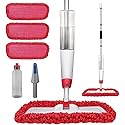 Spray Mops for Floor Cleaning, Microfiber Spray Cleaning Mop Kit with 3 Reusable Washable Pads 700ML Refillable Bottle and Scrubber Flat Mop with 360