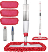 Spray Mops for Floor Cleaning, Microfiber Spray Cleaning Mop Kit with 3 Reusable Washable Pads 700ML Refillable Bottle and Scrubber Flat Mop with 360