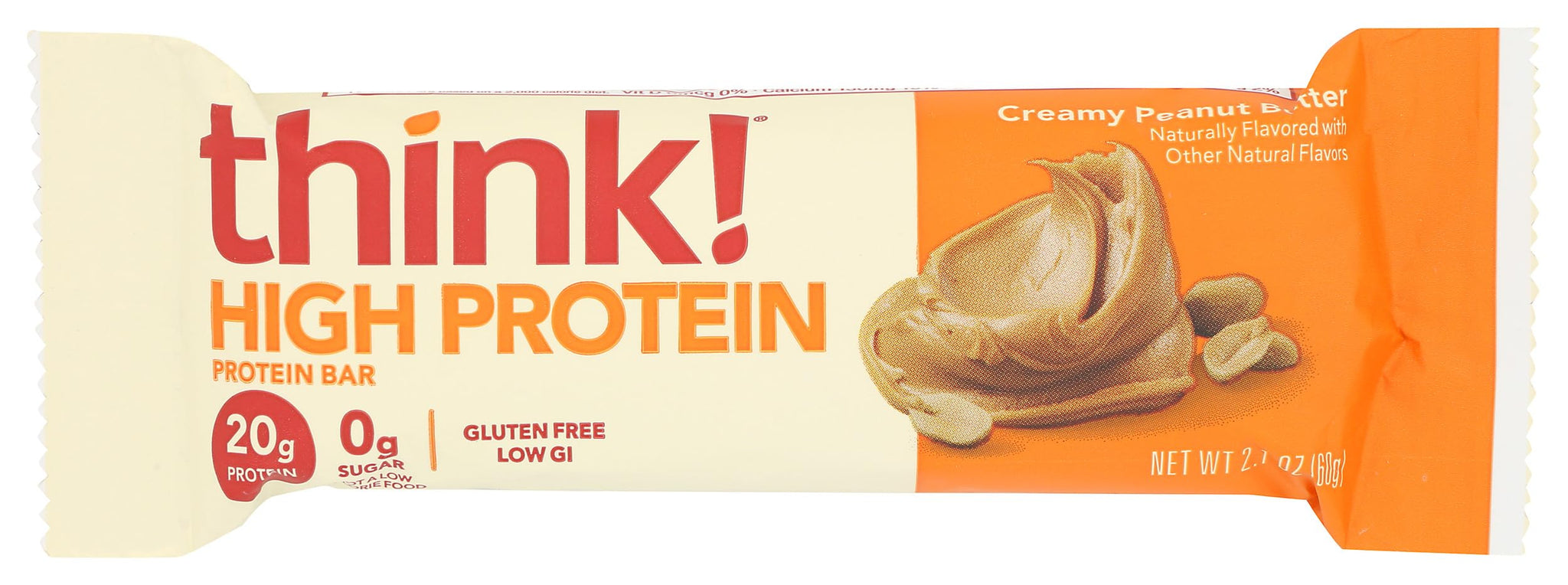 think! Thin Protein Bar, Creamy Peanut Butter, Chocolate Dipped , 2.1 Oz