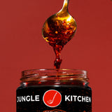 Jungle Kitchen Extra Spicy Crunchy Garlic Chili Oil Hot Chili Oil Vegan & Gluten-Free Great For Sauce & Toppings, 6oz