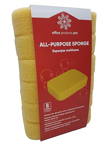All Purpose Sponge, Heavy Duty, Ultra Performance, Extra Large 7.5” x 5.5” x 1.875” (6 Pack)