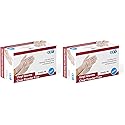 EDI Disposable Vinyl Gloves (Clear) - Powder-Free, Latex-Free (100, Small)
