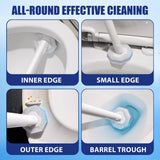 Disposable Toilet Brush Set, 2 Pack Cleaning Wand with 30 Pre-Soaked Heads, Extended Handle & Wall Mount Holder, Hands-Free Design for Home RV