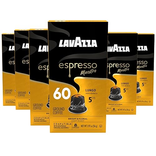 Lavazza Avvolgente Lungo Dark Roast Capsules Compatible with Nespresso Original Machines (Pack of 60) ,Value Pack, Blended and roasted in Italy, Full