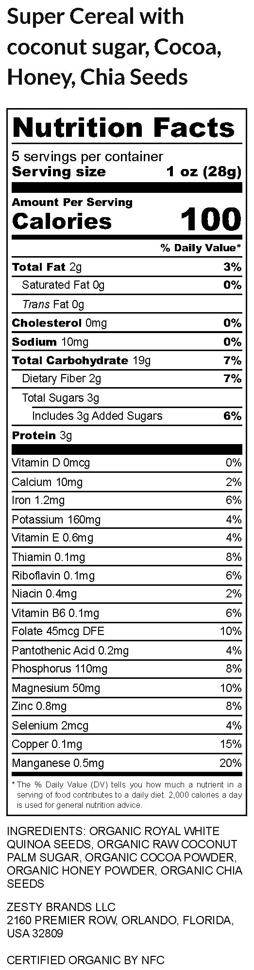 Awsum Snacks USDA Organic Quinoa SUPERCEREAL 5oz bag - Vegan Gluten Free & No Refined Sugar - Grain Free Kosher Healthy Cereal - Healthy Snacks Puffed