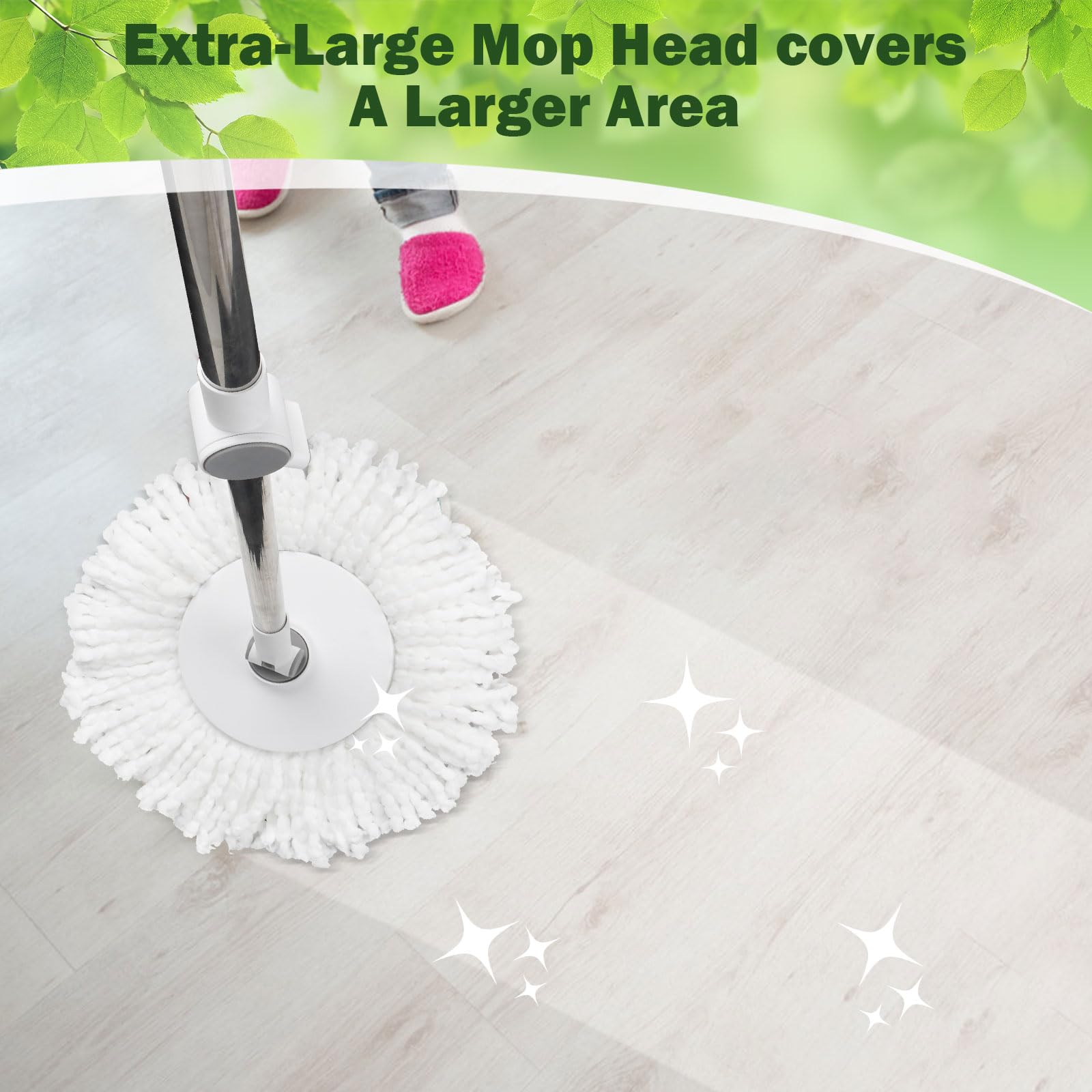AmaVins 3 Pack Spin Mop Replacement Head, Reusable Microfiber Spin Mop Refills for Hurrica, Mopnad, Cassabel and Other 360 Spin Mop Systems, Easy