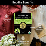 Buddha Teas - 4th Chakra Tea - Organic Herbal Tea - For Balance, Love & Forgiveness - With Hawthorn Berry, Lavender, Hyssop & Rose Quartz Essence - OU