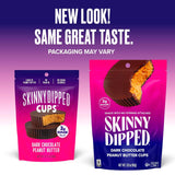 SkinnyDipped Dark Chocolate Peanut Butter Cups, 2g Sugar per Cup, Keto Friendly, No Stevia, Gluten Free, 3.2oz, 1 Pack (6 Cups Total)