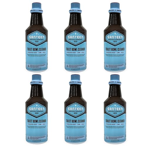 Santeen Professional Toilet Bowl Cleaner - 6 Pack (32oz Bottles) - Heavy Duty Rust, Lime & Scale Remover - Restores Porcelain Finish - Industrial