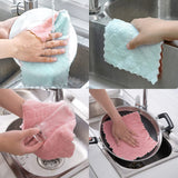 BASICGOLDYAO 10 Pack Soft Kitchen Dish Cloths,No Odor Kitchen Dish Towels Reusable Household Cleaning Cloths Dry Quickly Free Nonstick Oil
