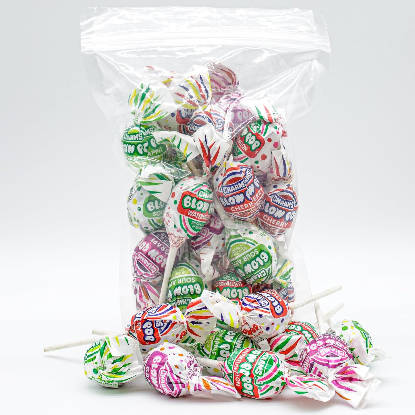Charms Blow Pops with Bubble Gum Center 1 lb - Blow Pop Asst Bulk, Individually Wrapped (23 Pieces), Fruit Flavors