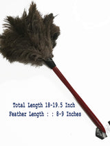 18" Feather Duster Wooden Handle | Natural for Cleaning and Moping 18-20" Inch Genuine Ostrich Feathers, Easy to Clean Reuse
