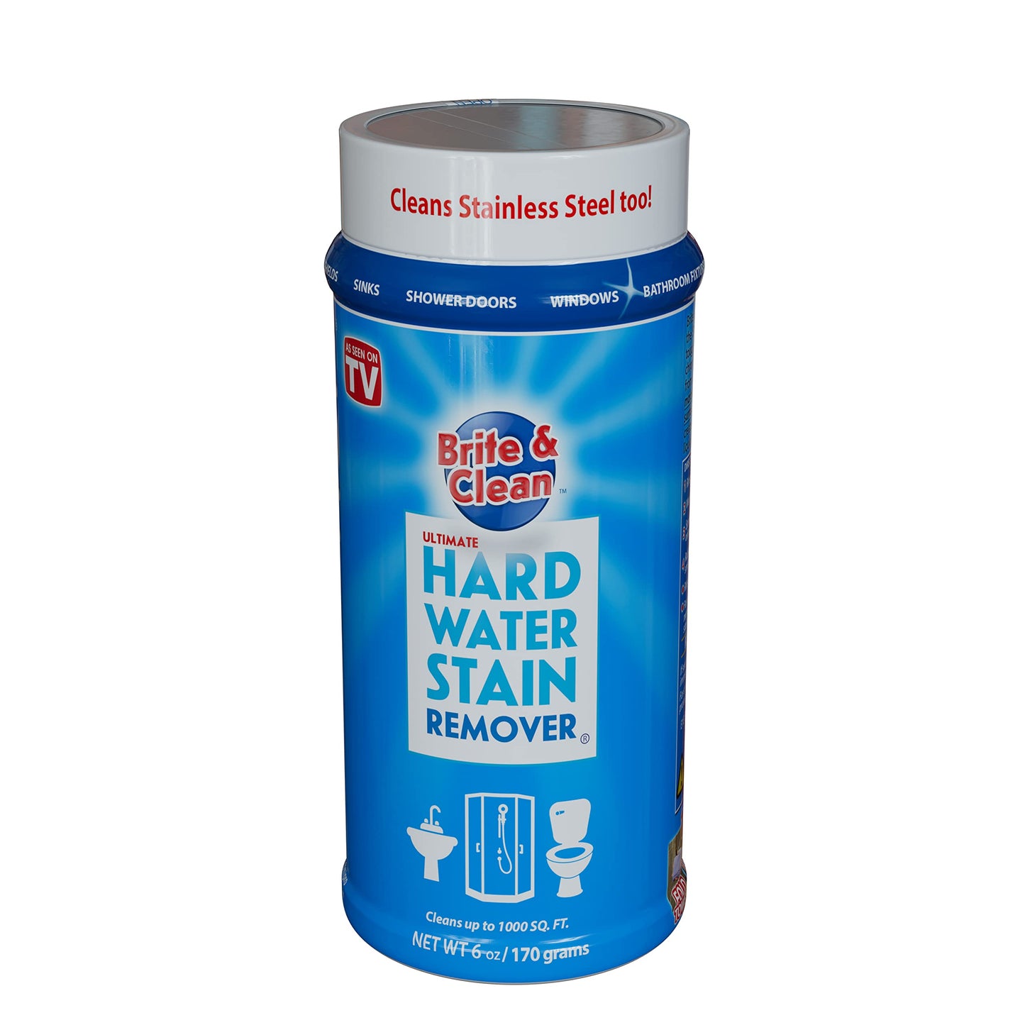 Brite & Clean® (Bright & Clean) Ultimate Hard Water Stain Remover® for Glass, Shower Doors & Windows - Removes Mineral Deposits from Granite