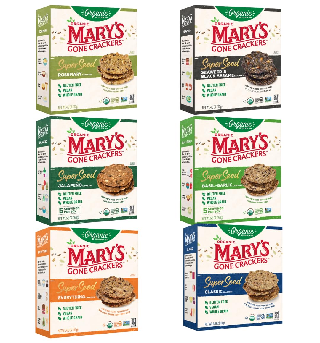 Mary's Gone Crackers Superseed Variety Pack 6PK