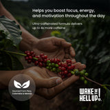 Wake The Hell Up! 1lb Ultra-Caffeinated Original Ground Coffee, Low Acid, Medium-Dark Roast