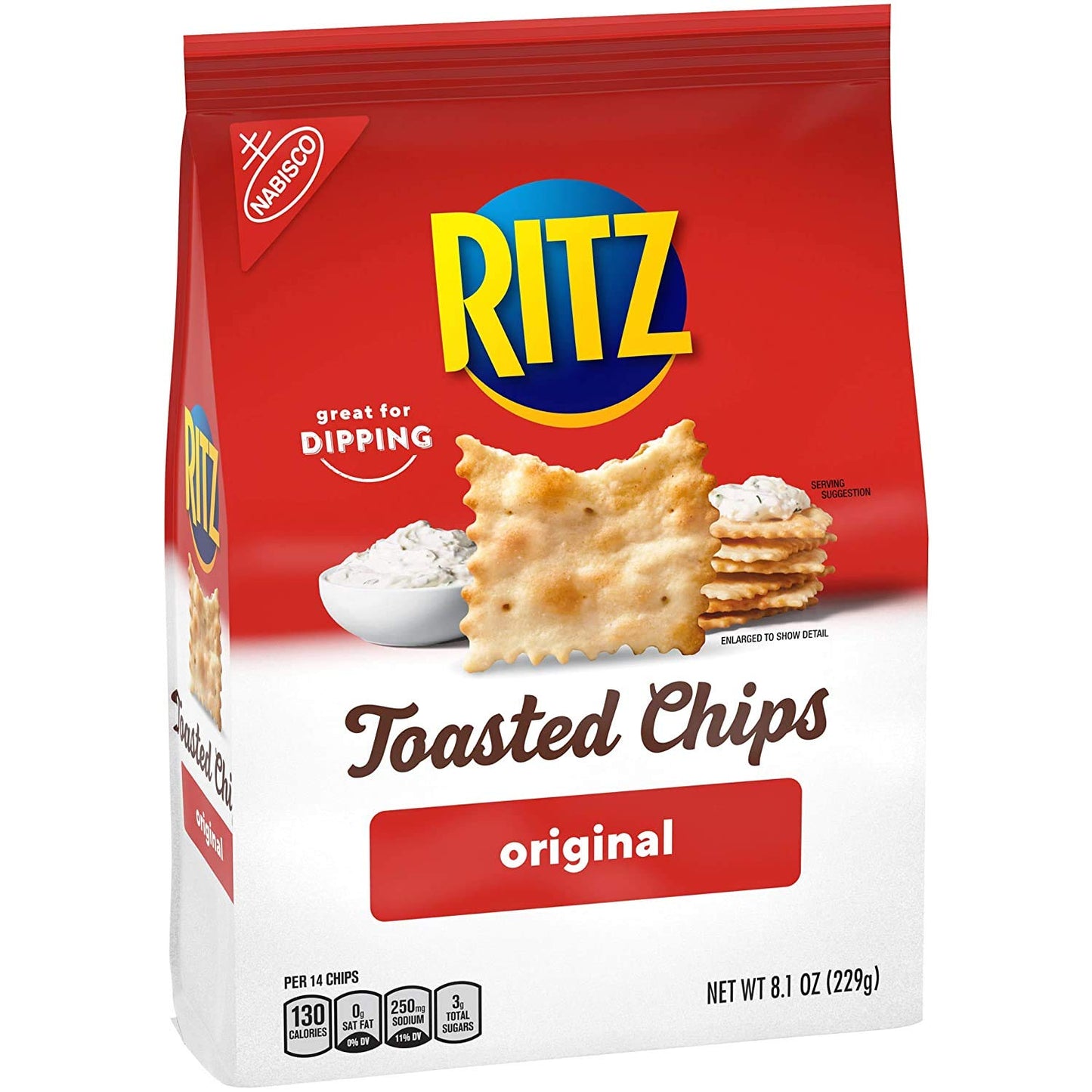 RITZ Toasted Chips Original, 8.1 oz (Pack of 2)