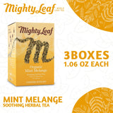 Mighty Leaf Organic Tea, Mint Melange, 15-Count Whole Leaf Pouches 1.32 Oz (Pack of 3)