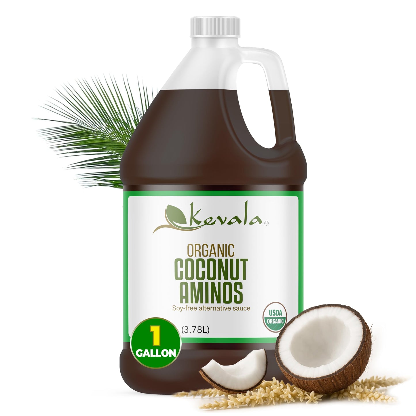 Kevala Organic Coconut Aminos - 128 fl oz, Low Sodium Sauce, Gluten Free