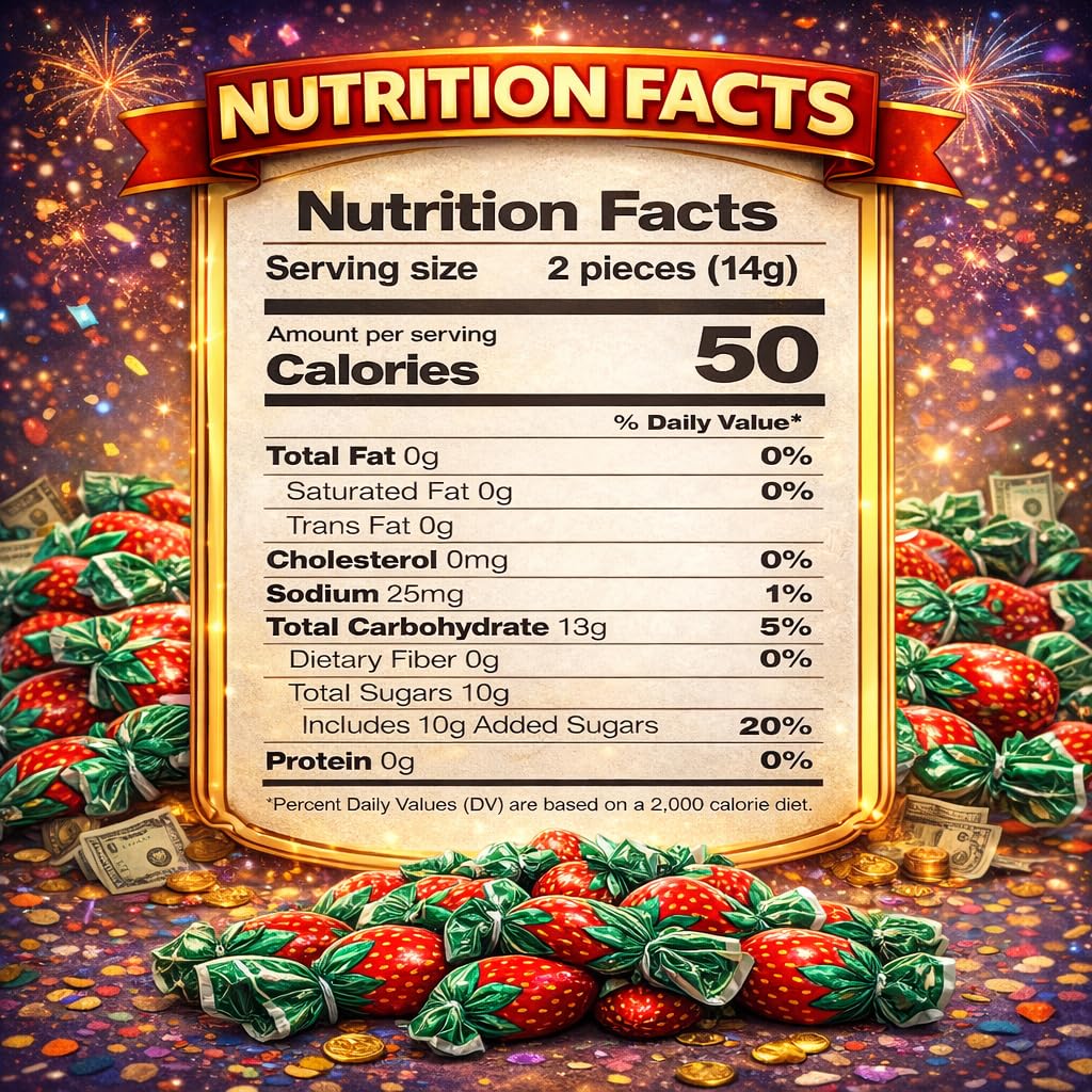 Strawberry Bon Bon Candy | 2 LB Value pack | - Individually Wrapped Fruit Hard Candies with Juicy Center, for Pinata Stuffers, Party Treats & Candy