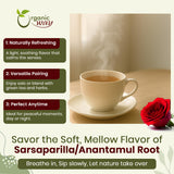 Organic Way Sarsaparilla/Anantamul Root (Hemidesmus indicus) Powder - Herbal Tea | USDA & Kosher Certified | Vegan, Non GMO & Gluten Free | Resealable