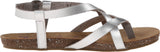 Blowfish Women's Granola Fisherman Sandal,Silver Dyecut Pu,7.5