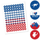 Big Dot of Happiness Australia Day - G’Day Mate Aussie Party Round Candy Sticker Favors - Labels Fit Chocolate Candy (1 Sheet of 108)