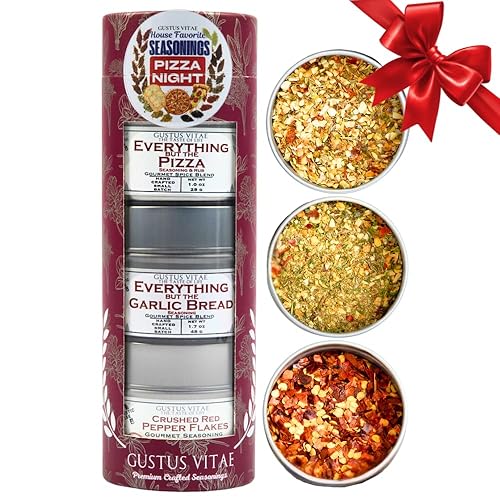 Pizza Night House Favorite Seasonings | Gift Packaged Set of 3 | All Natural, Non GMO Pizza Seasoning | Gourmet Spice Blends & Rubs | Small Batch