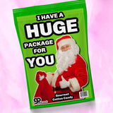 Huge Package Naughty Cotton Candy - Funny Candy for Women - Funny Santa Gag Gift for Christmas Lovers - Pink Strawberry Flavor - Stocking Stuffers