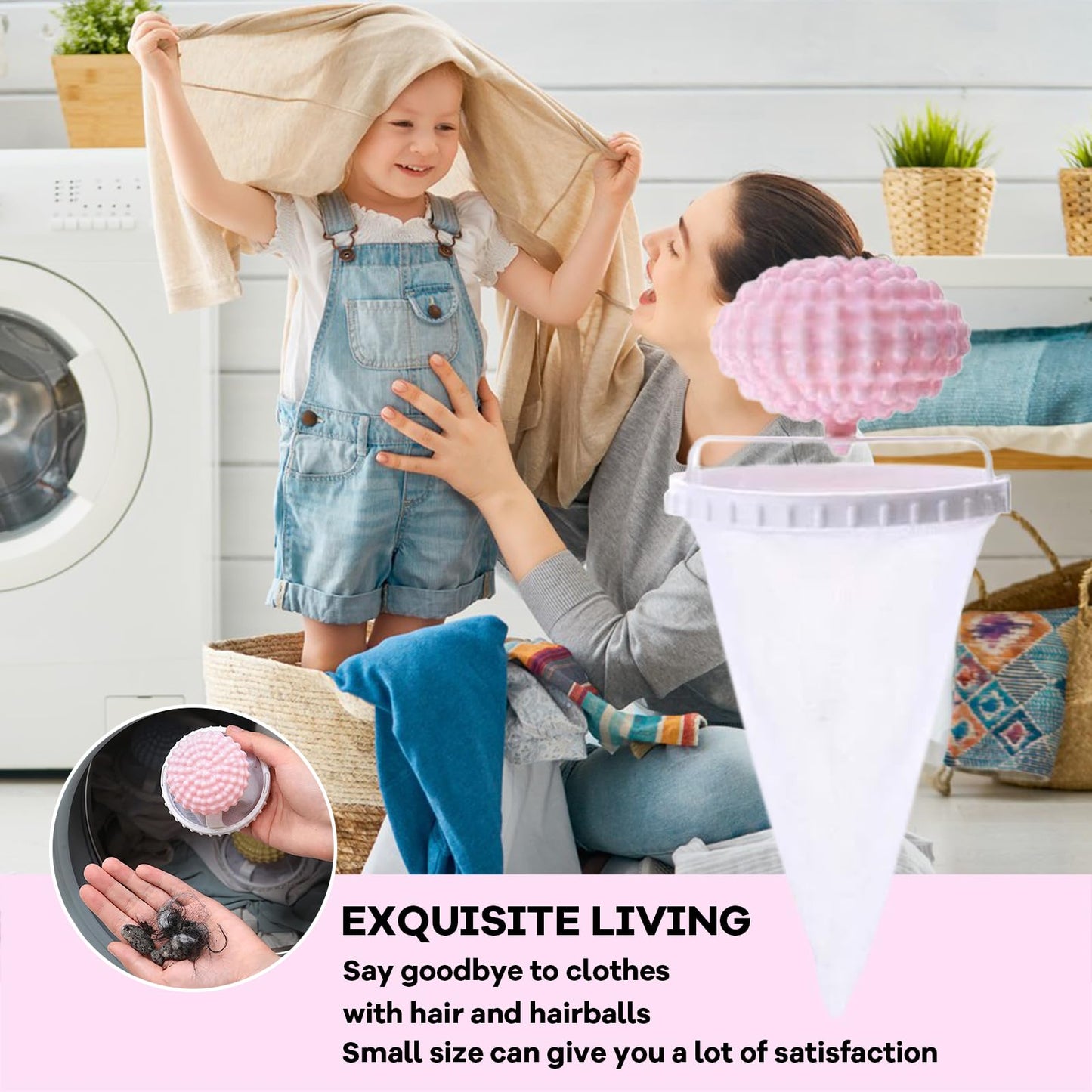 3Pcs-Pet Hair Remover for Laundry,Floating Hair Filtering Mesh Remova, 2025 New Washing Machine Hair Catcher,Dog Hair Remover for Laundry