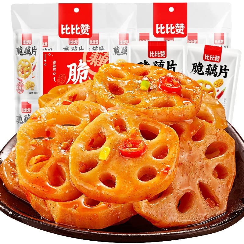 ??? ??? ???? ??? ?? ?? ???? ???Bibizan crisp lotus root slices spicy lotus root slices snack snack snacks snacks snacks (???120g)